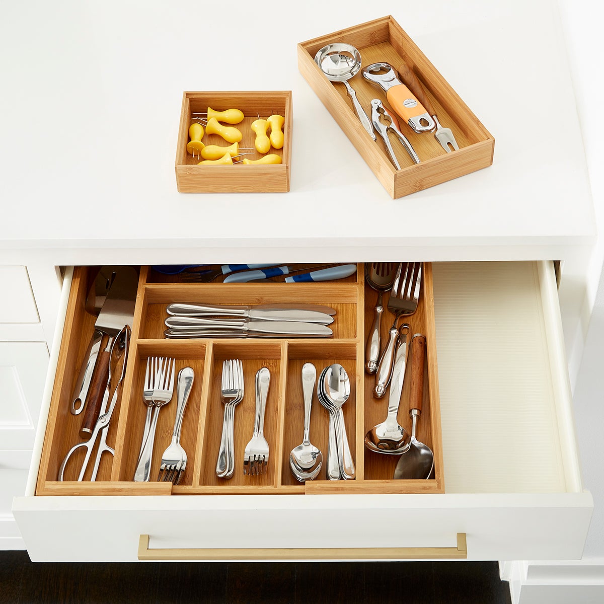 Bamboo Large Drawer Organizer Starter Kit The Container Store